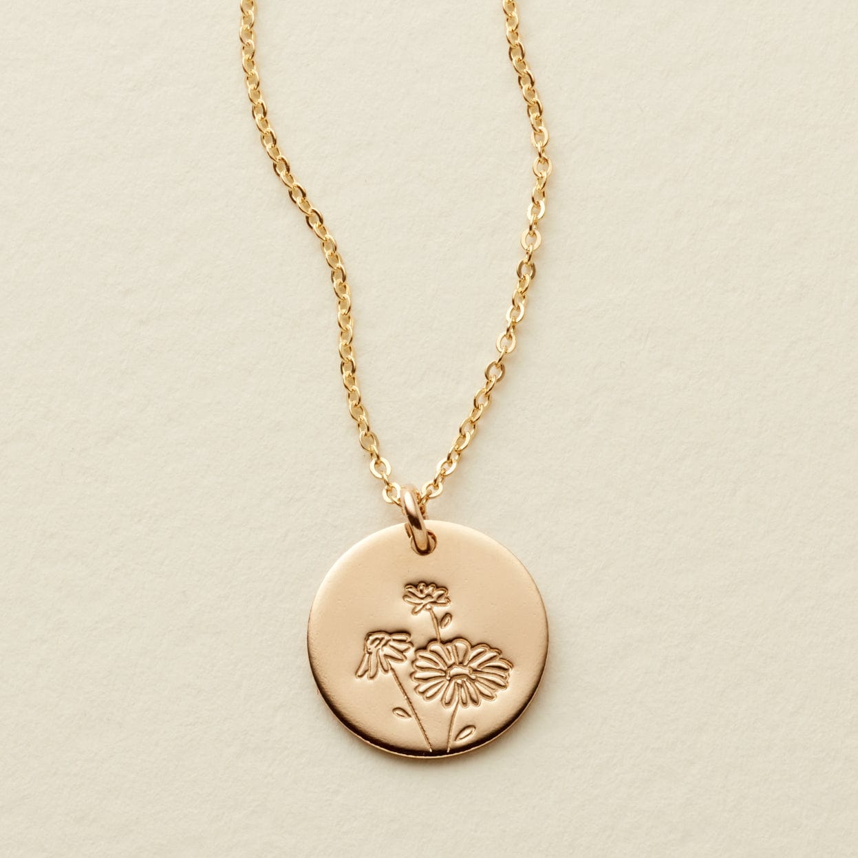 April Birth Flower Necklace Gold Filled / 1/2" / 16"-18" Necklace