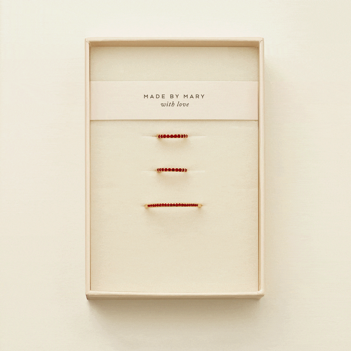 Birthstone Stacking Band and Huggie Hoops Set Made By Mary