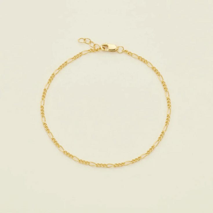 Figaro Chain Bracelet Gold Filled / 6" Bracelet