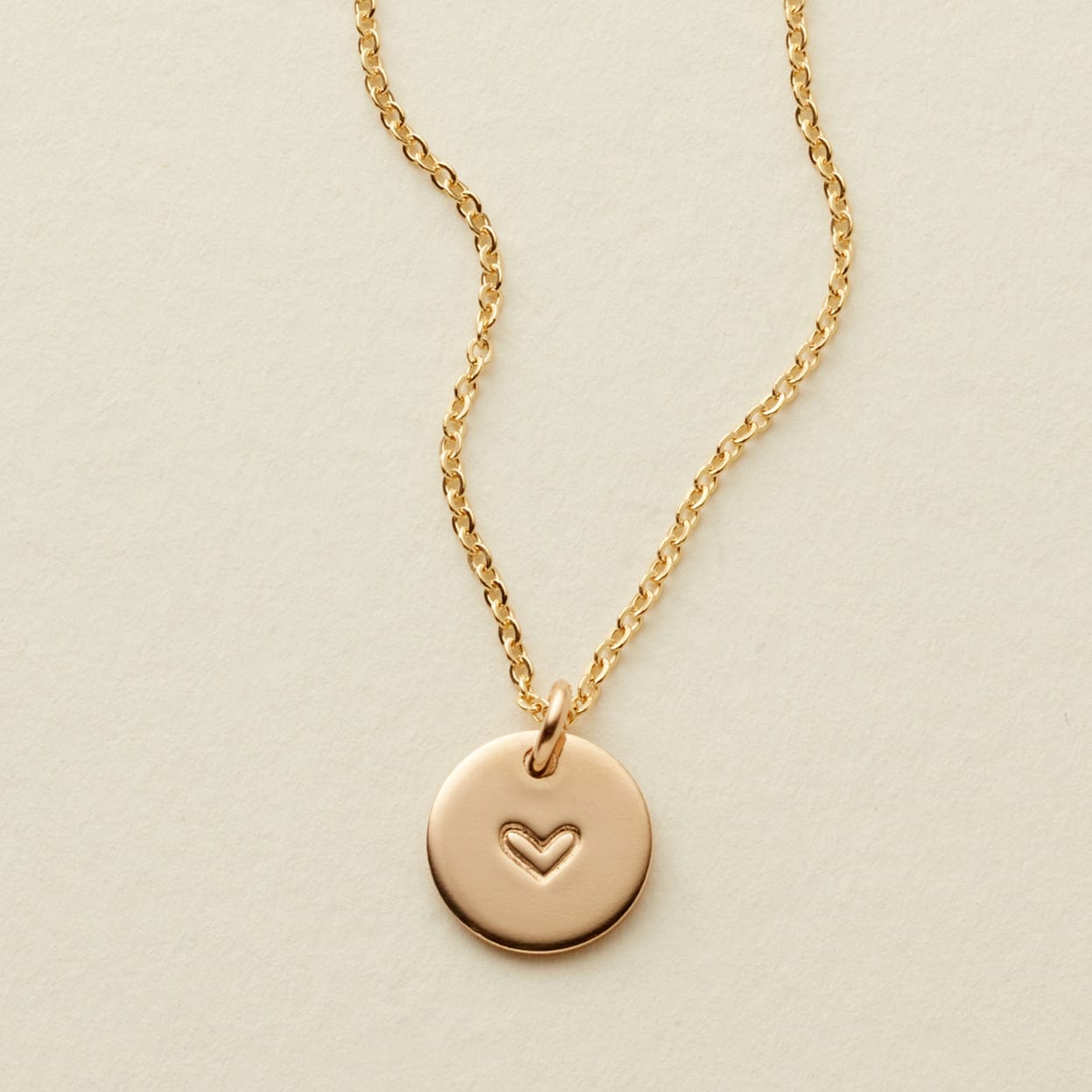 Heart Disc Necklace - 3/8" Necklace