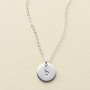 Initial Disc Necklace | 3/8" Disc