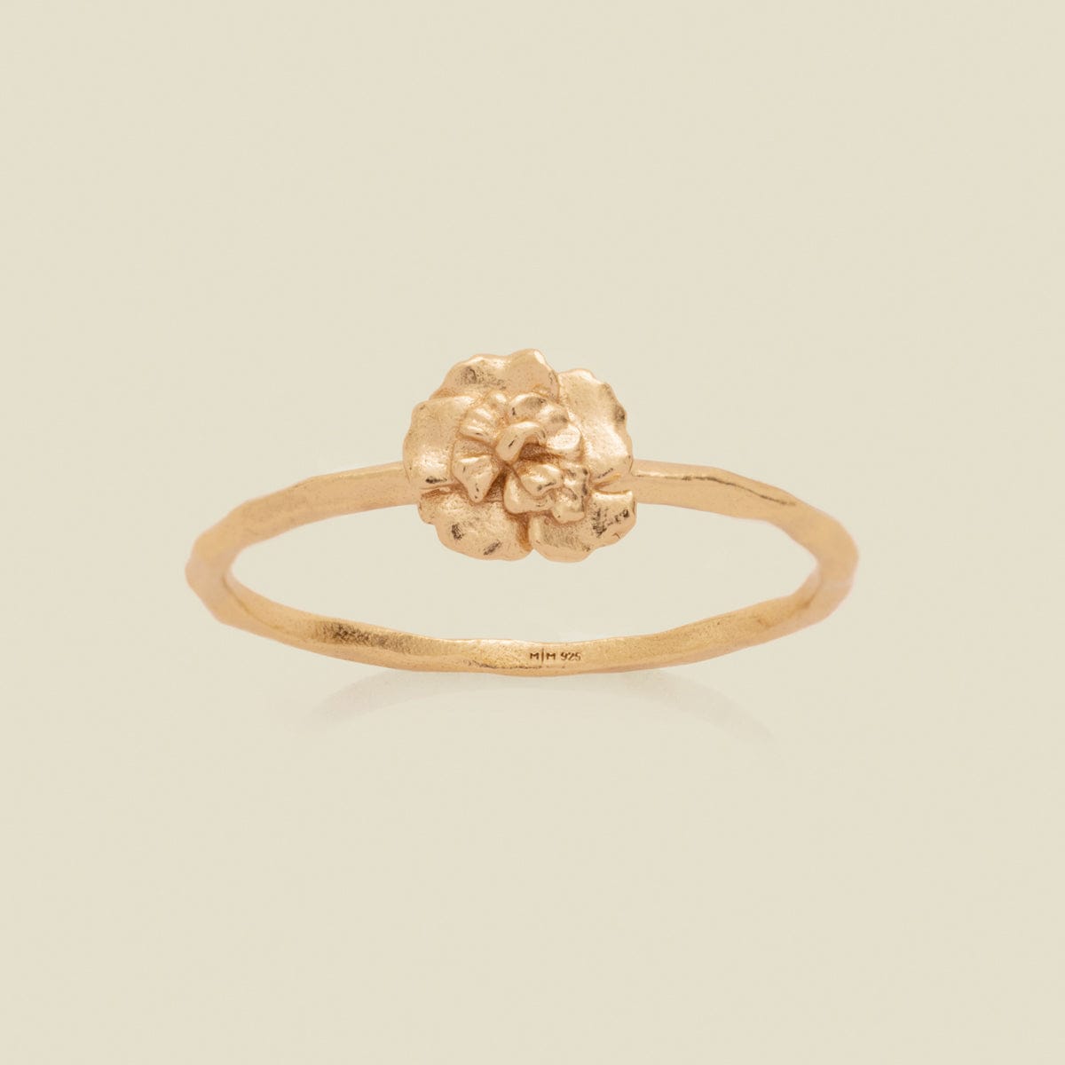 January Birth Flower Ring Gold Vermeil / 5 Ring