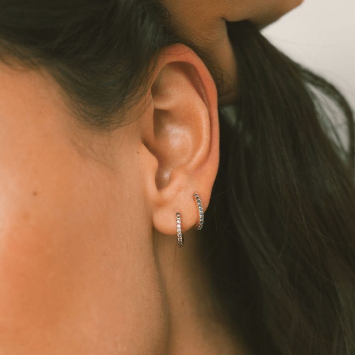June Birthstone Hoop Earrings Gold Vermeil Earring
