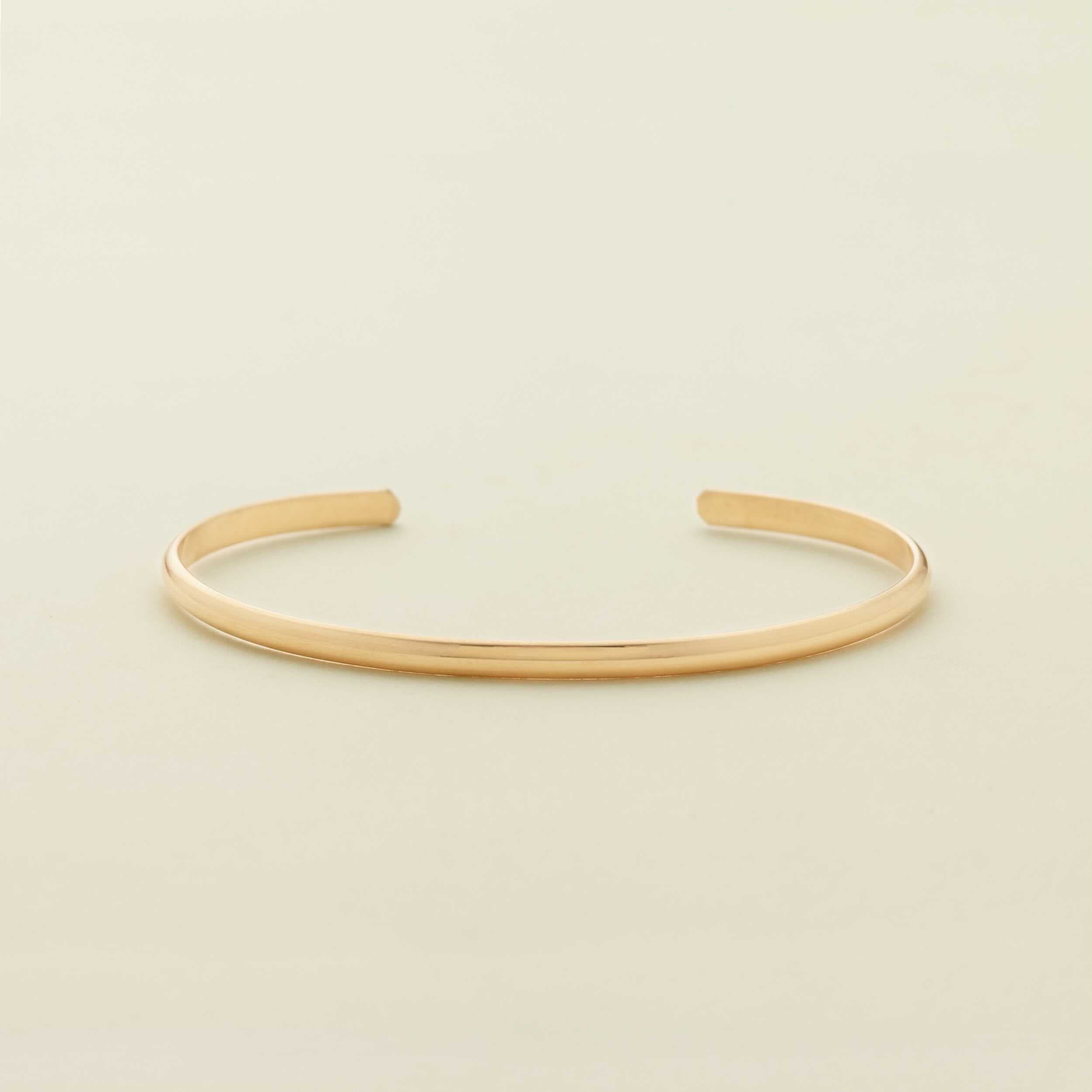 Made by Mary Luster Rounded Cuff Bracelet | Adjustable, Stackable Gold Filled / 7