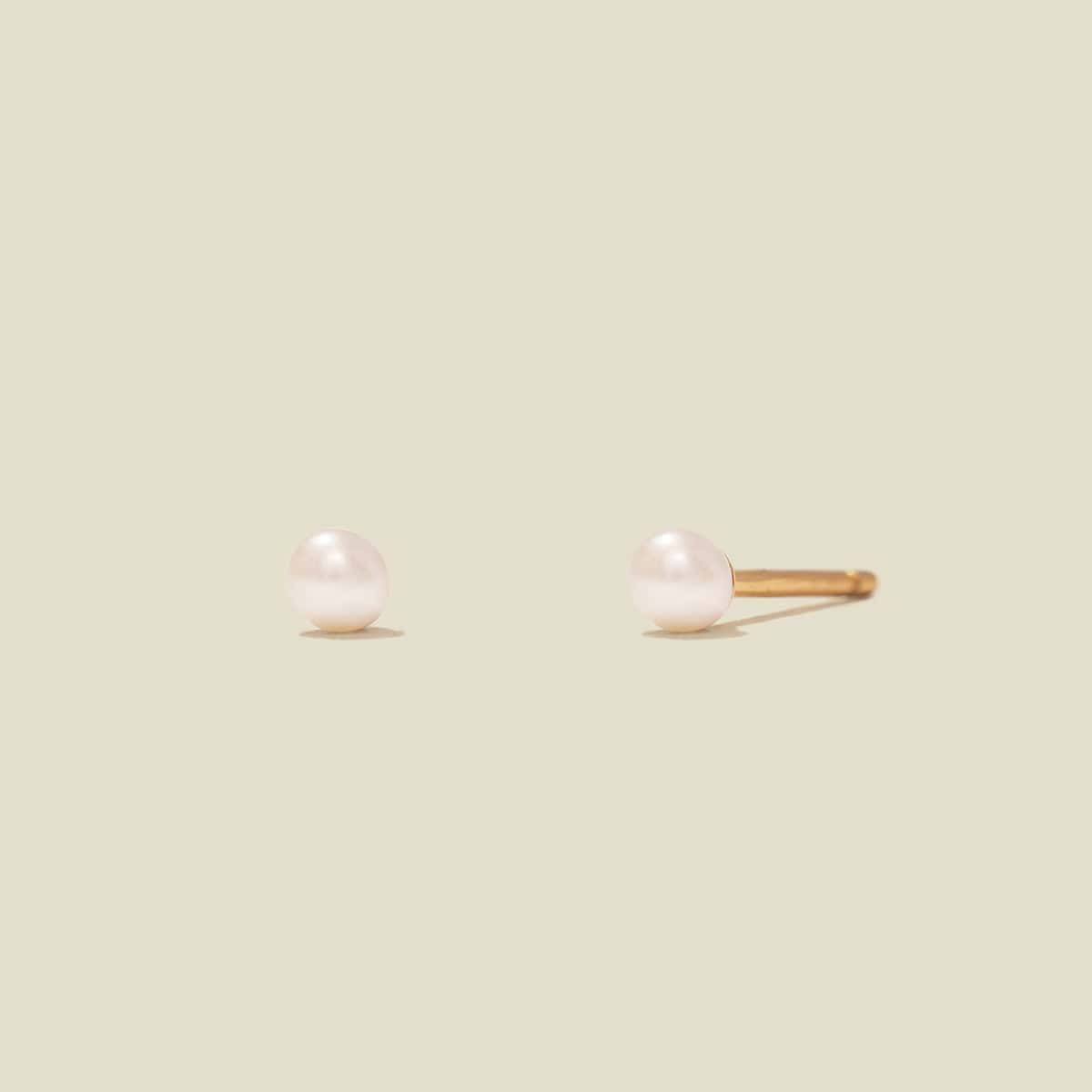 Mini Pearl Stud Earrings Gold Vermeil Earring
