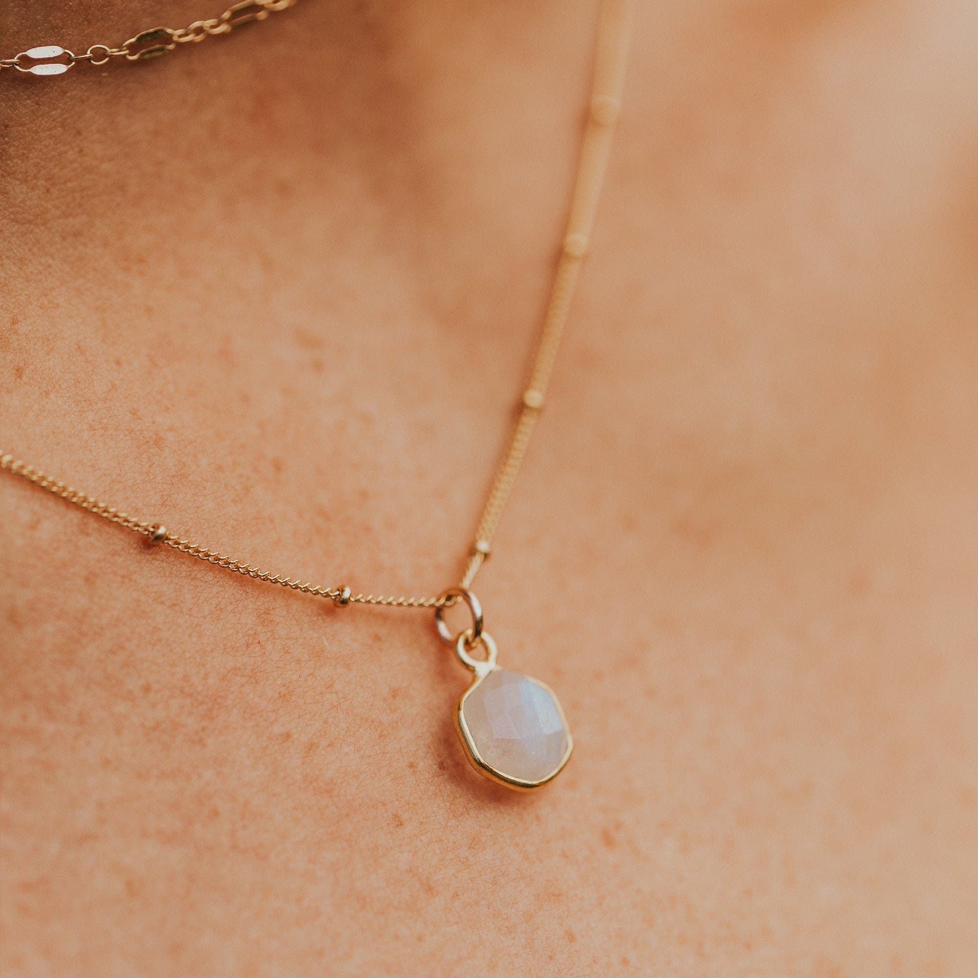 Moonstone Gemstone Necklace Necklace
