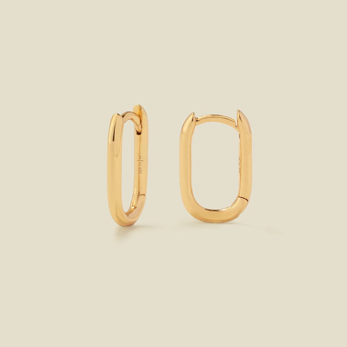 Paperclip Hoop Earrings Gold Vermeil Earring