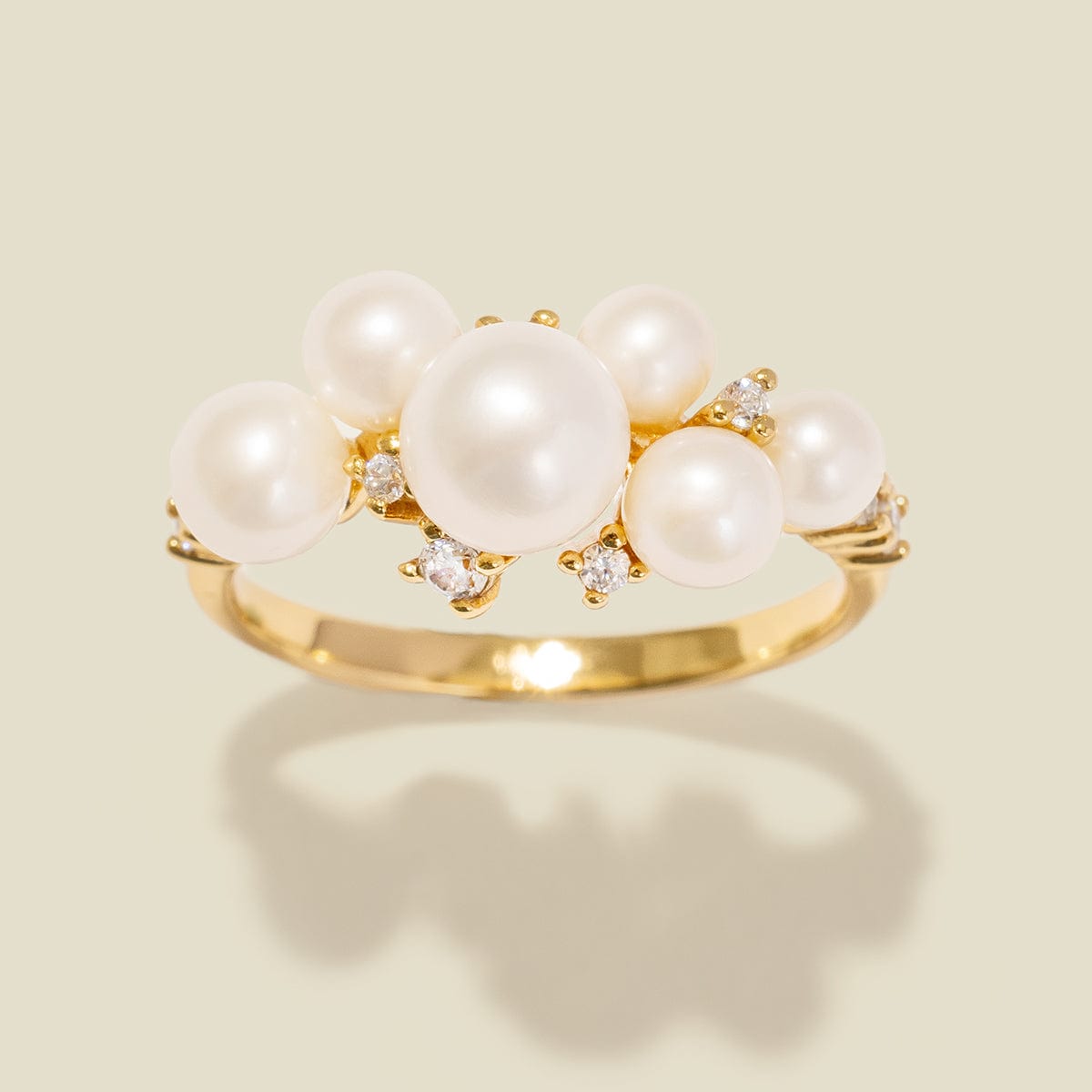 Pearl Bubble Ring Gold Vermeil / 5 Ring