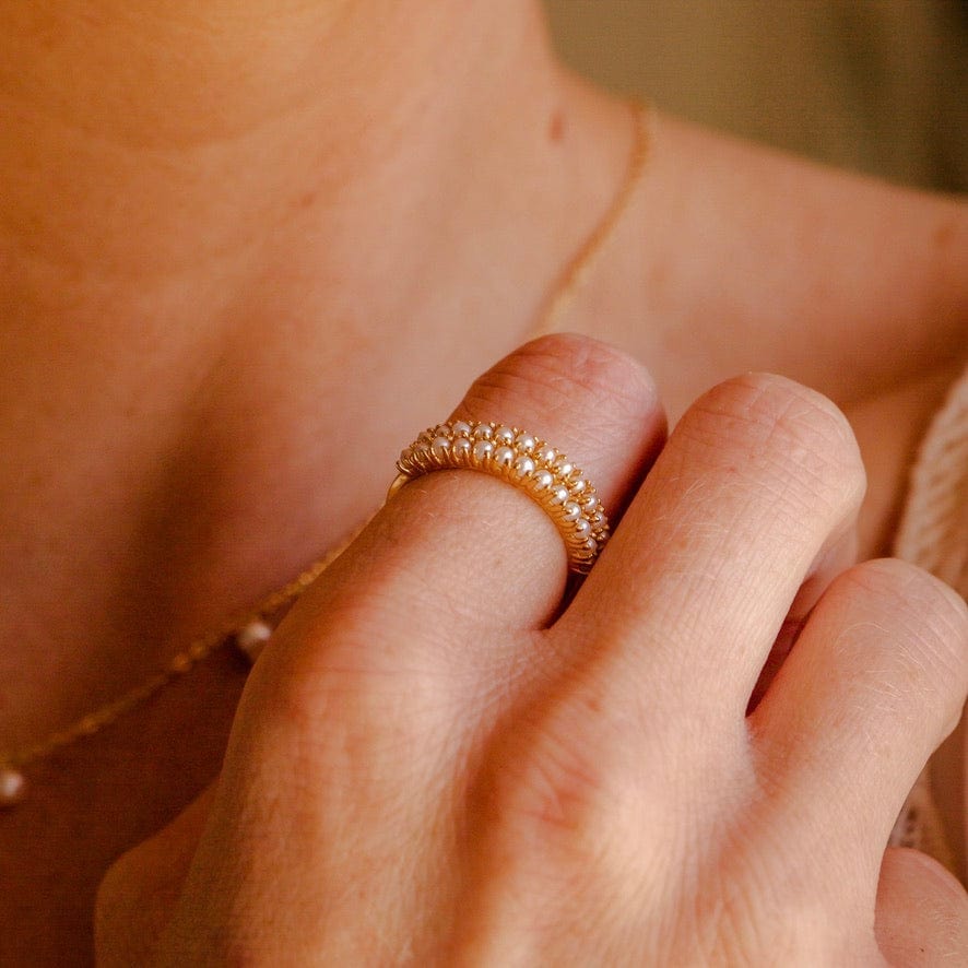 Pearl Stacking Band Ring Lifestyle