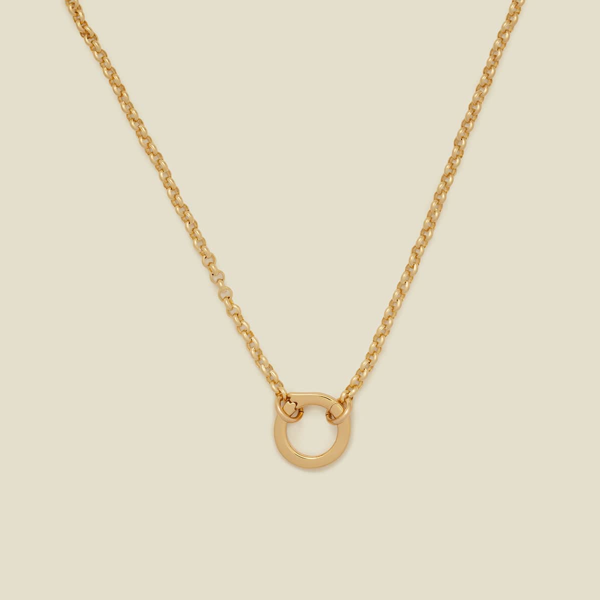 Rolo Charm Necklace Gold Filled / With Link Lock Necklace