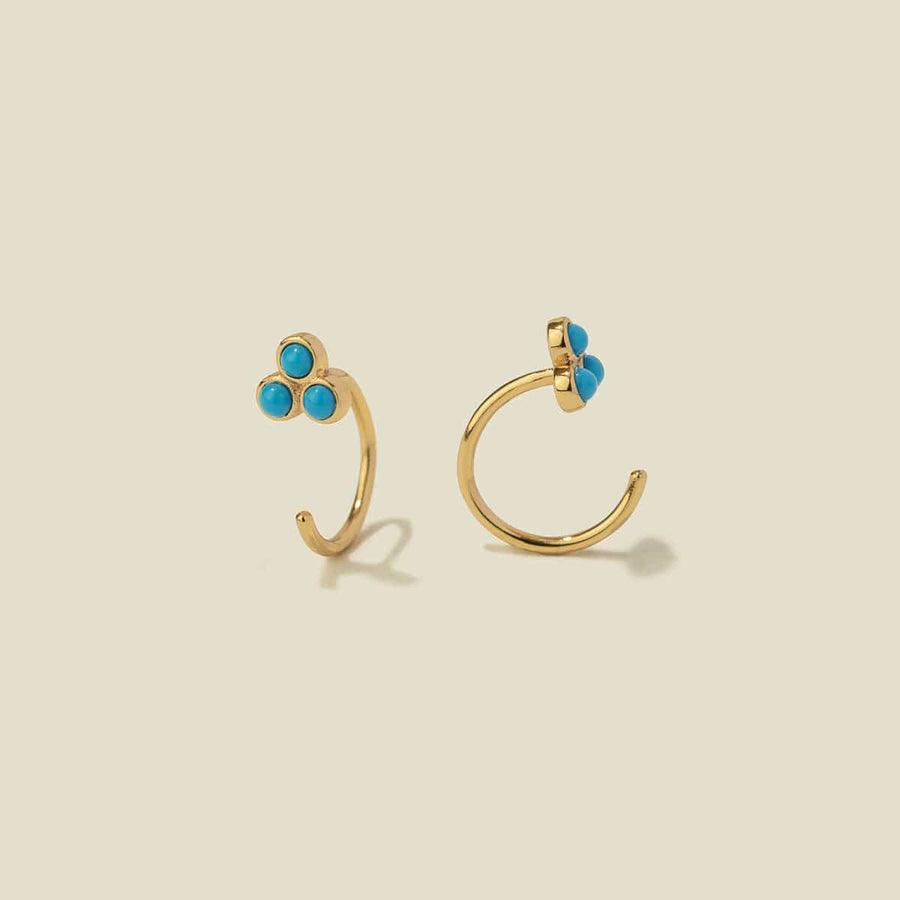 Turquoise Trinity Threader Earrings | Final Sale