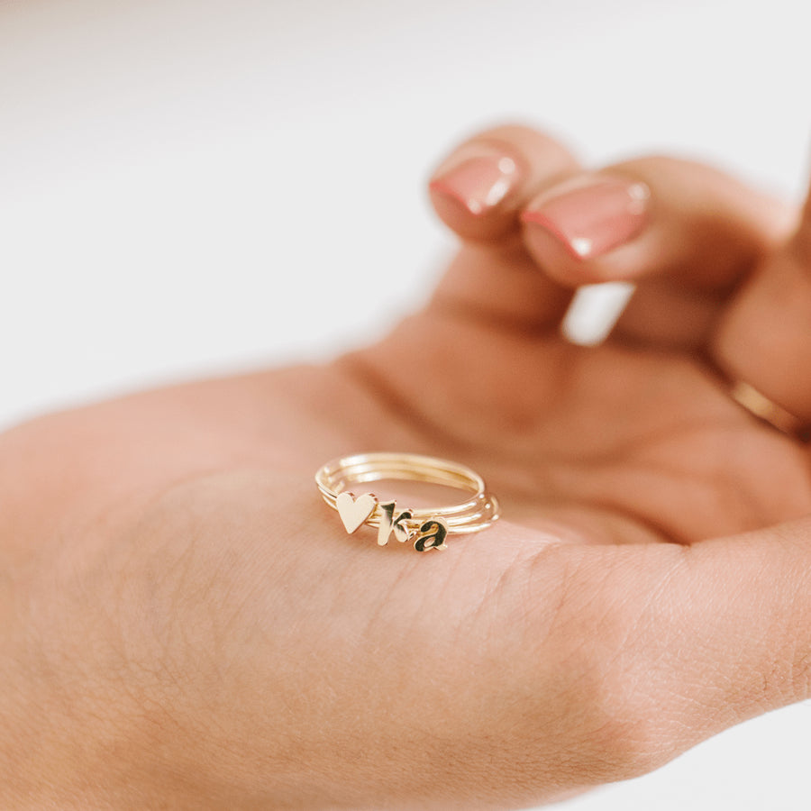 14k Solid Gold Heart Ring Lifestyle