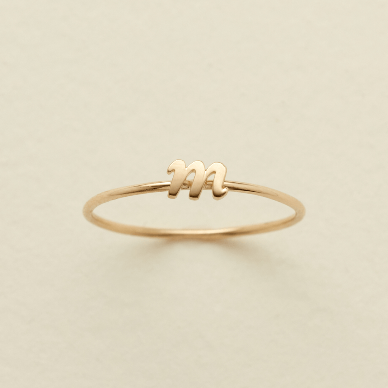 14k Solid Gold Letter Ring | Final Sale Ring