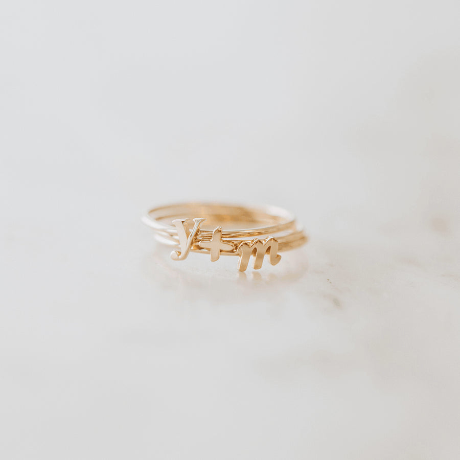 14k Solid Gold Symbol Ring | Final Sale