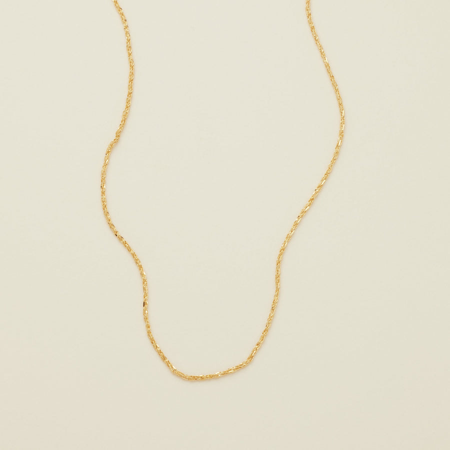 14k Solid Gold Tornado Necklace