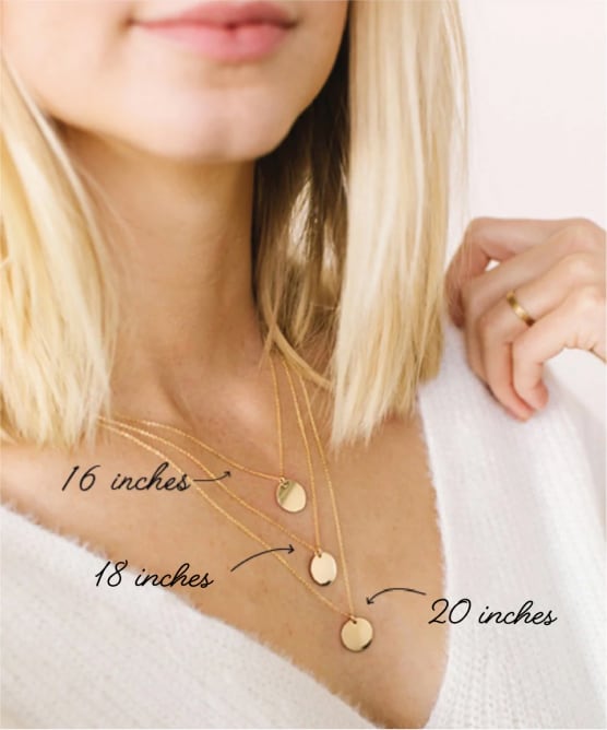 Disc Necklace Size Guide - Necklace Sizing Guide