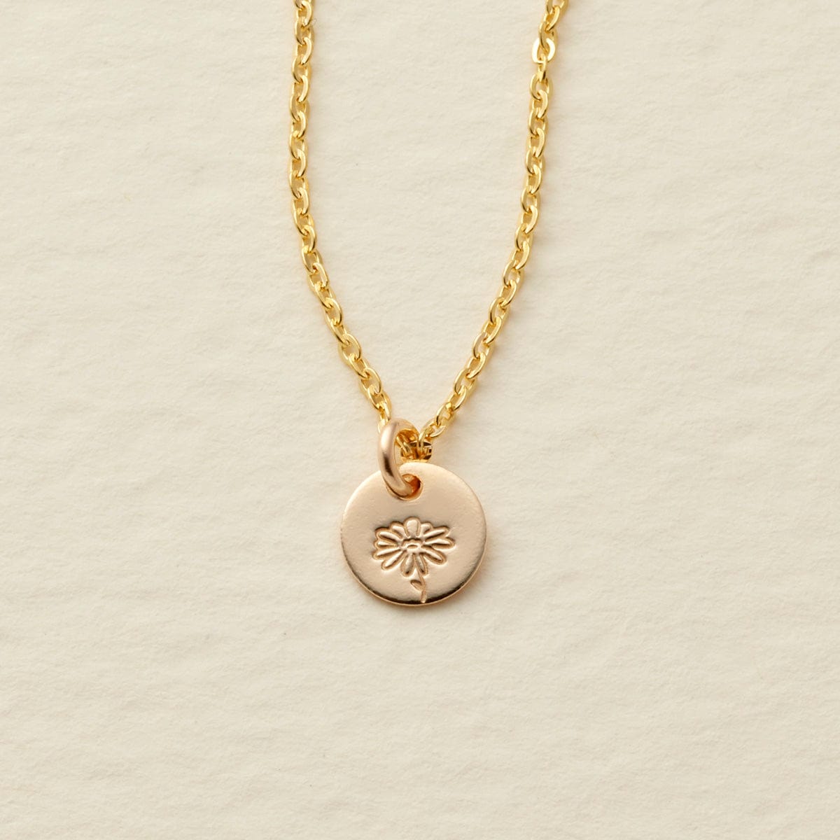 April Birth Flower Necklace Gold Filled / 1/4" / 16"-18" Necklace