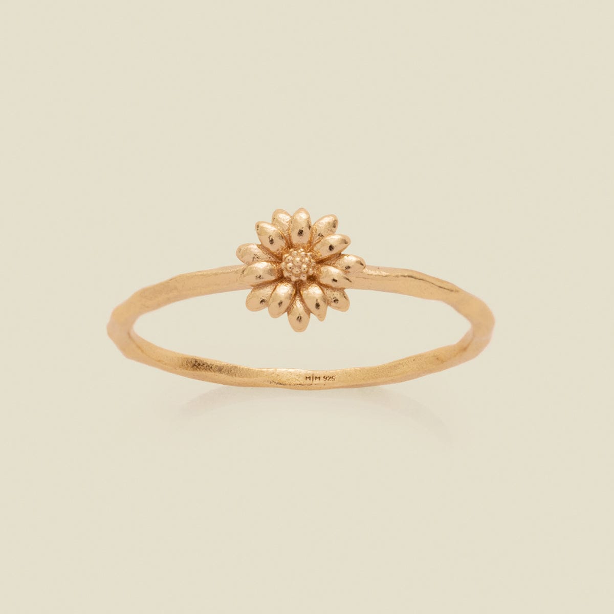 April Birth Flower Ring Gold Vermeil / 5 Ring