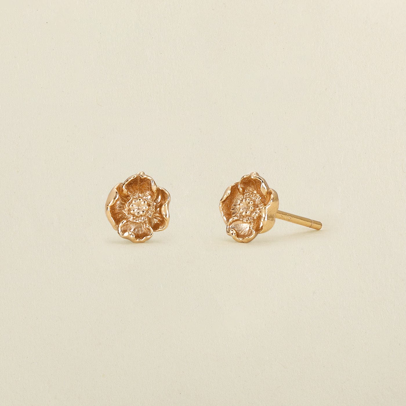 August Birth Flower Stud Earrings Gold Vermeil Earring
