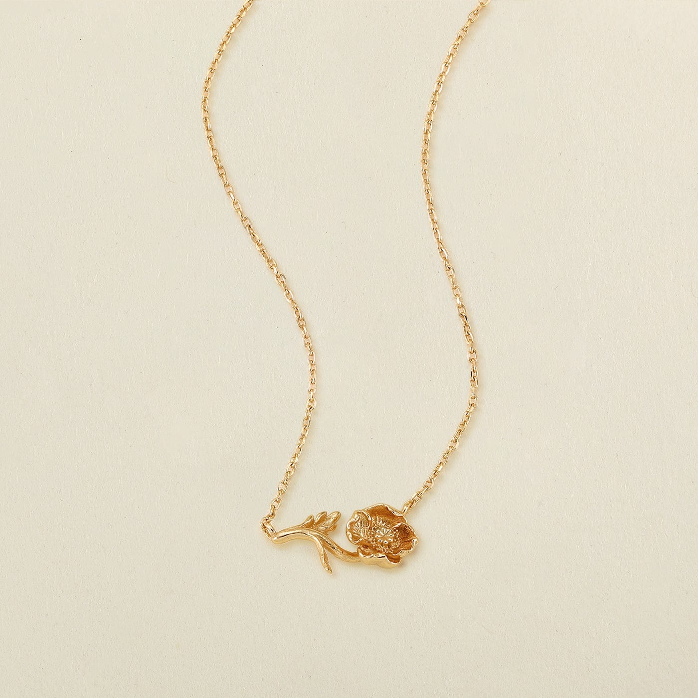 August Everbloom Birth Flower Necklace Gold Vermeil Necklace