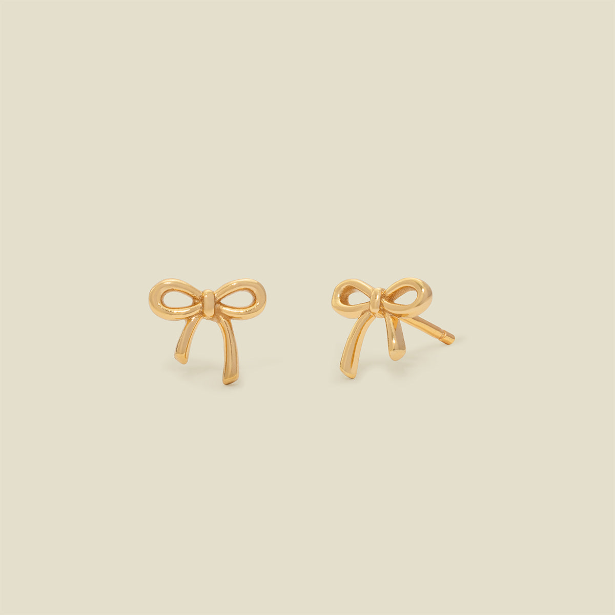 Bow Stud Earrings Gold Vermeil Earring