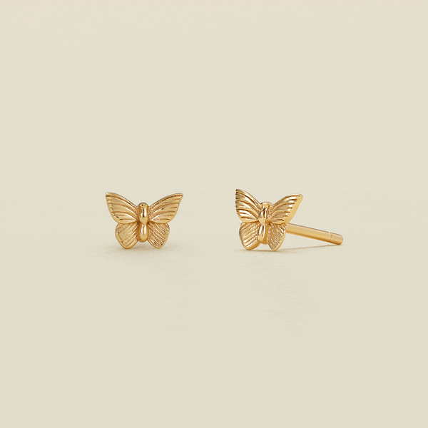 Gold best sale butterfly earrings