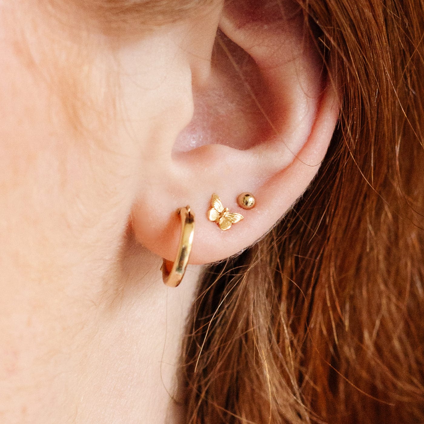 22k Plain Gold Earring JG-2002-01959 – Jewelegance