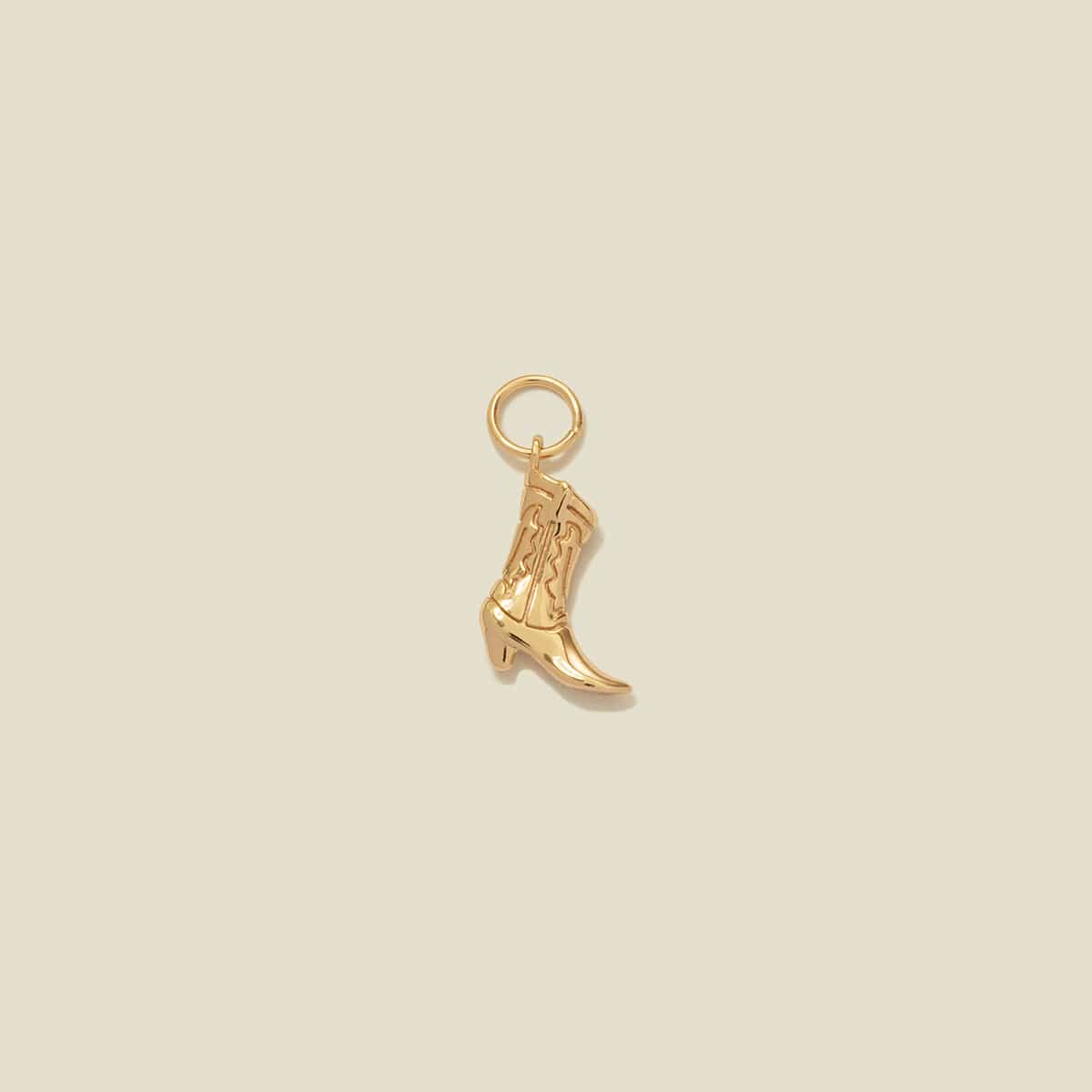 Cowgirl Boot Hoop Charm Gold Vermeil Add Ons