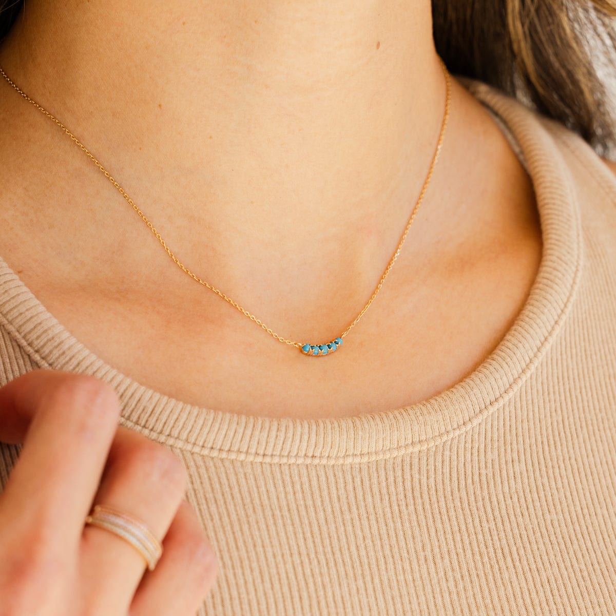 Turquoise Dainty Pendant Necklace– Christina Greene LLC