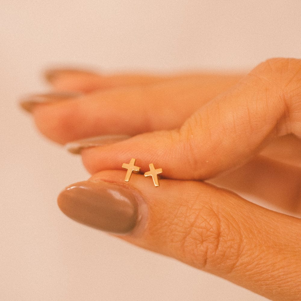 Cross Air Rings Cross Stud Earrings | Live in Stud Collection - Easy to Style & Wear ...