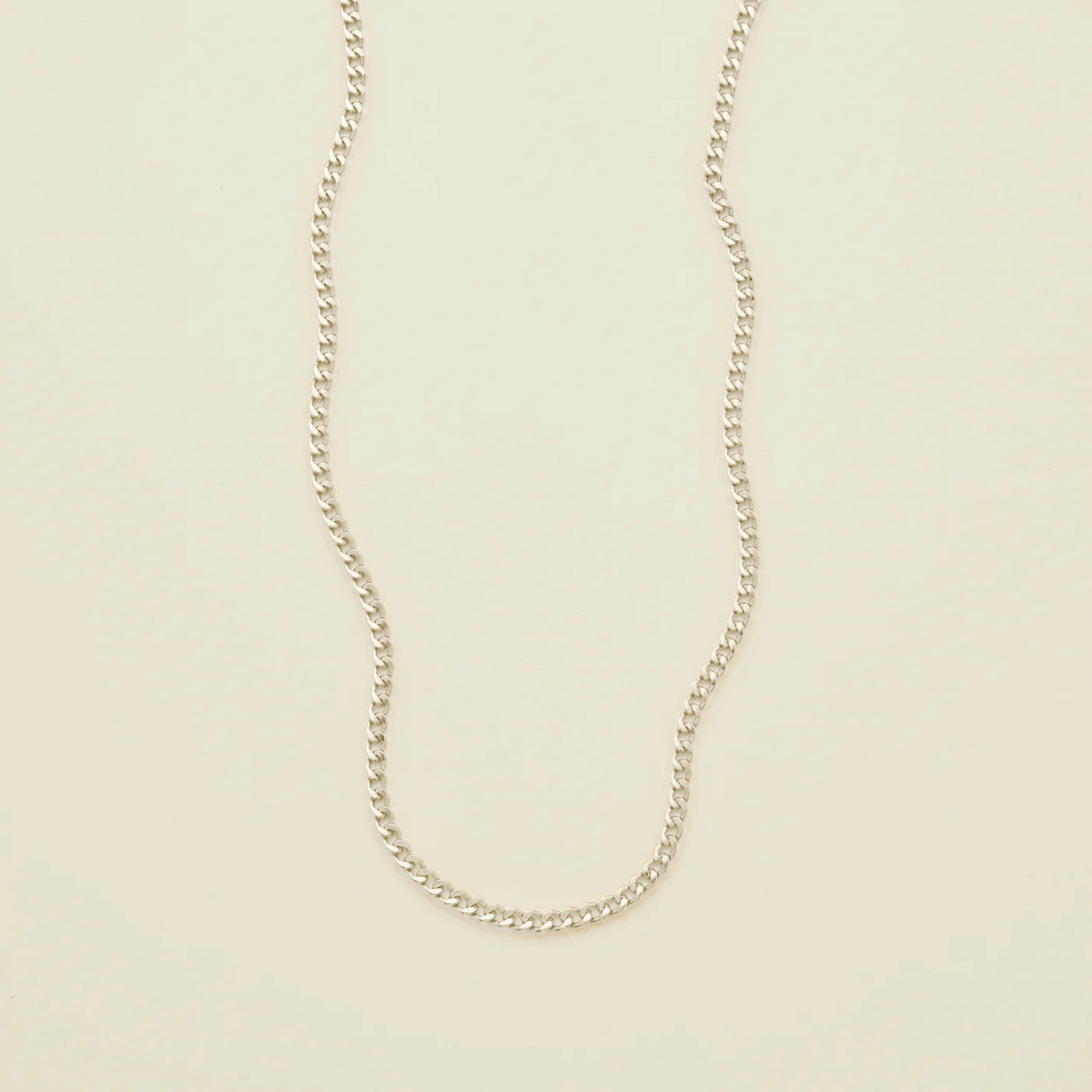 Curb Chain Necklace Silver Necklace