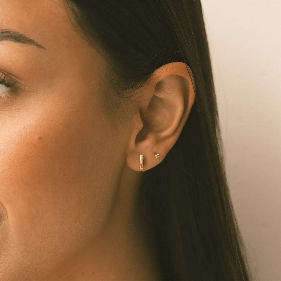 Curved Bar Stud Earrings Lifestyle
