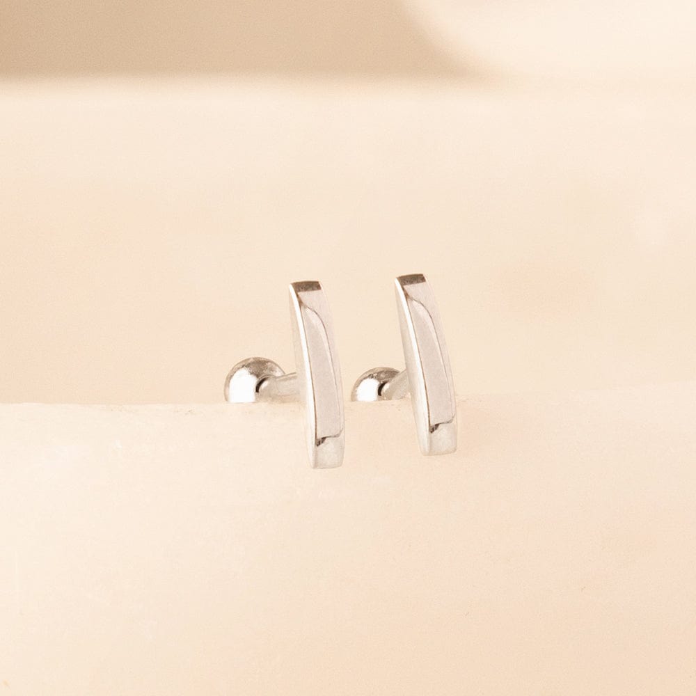 5/8mm T Bar Stud Earrings 925 Sterling Silver Minimal Ear Piercing Ear Bar  PE18 | eBay