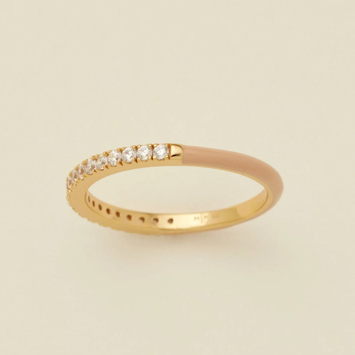CZ Enamel Ring Blush / Gold Vermeil / 5 Ring