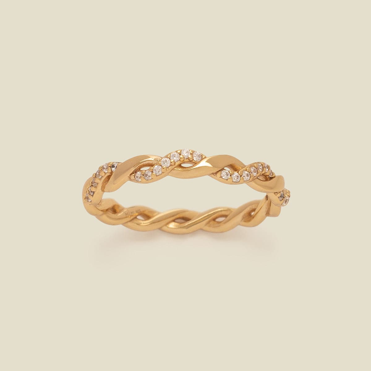 CZ Laurel Ring Gold Vermeil / 5 Ring