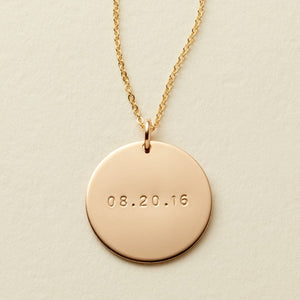 Engravable Number Disc Pendant (1 Number and Line) - 20