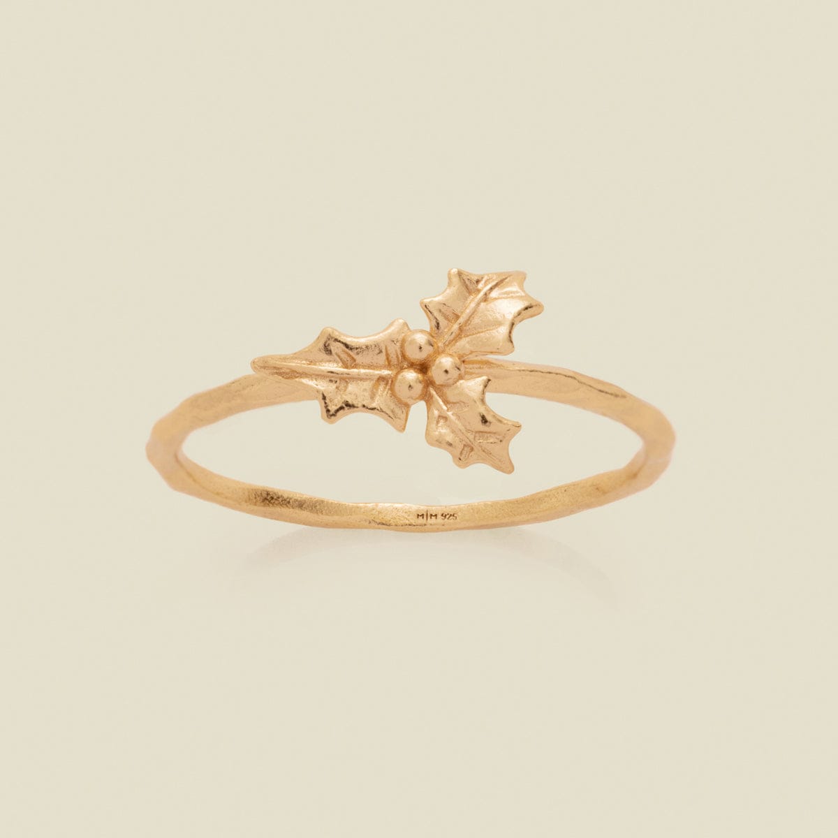 December Birth Flower Ring Gold Vermeil / 5 Ring