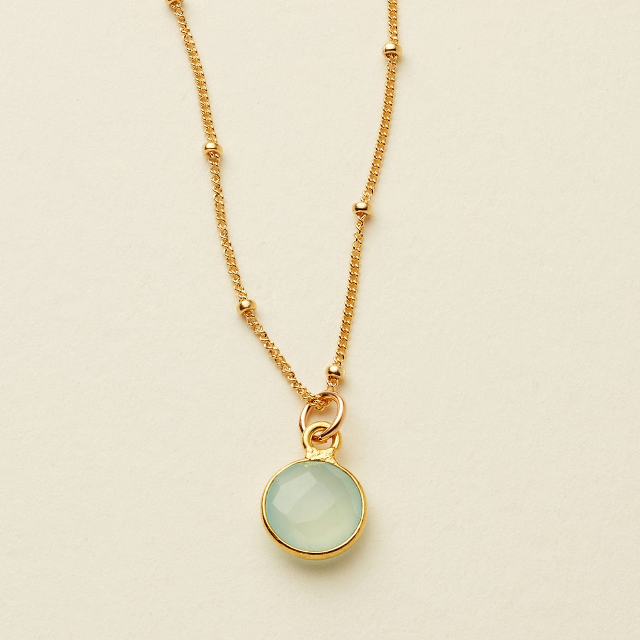 Dew Drop Gemstone Necklace Gold Filled / 16" Necklace