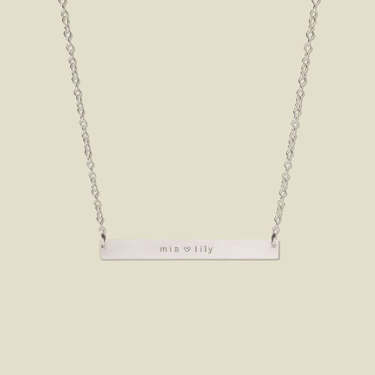 Everly Horizontal Bar Necklace | 1.75" horizontal bar Silver / 17"-19" Necklace