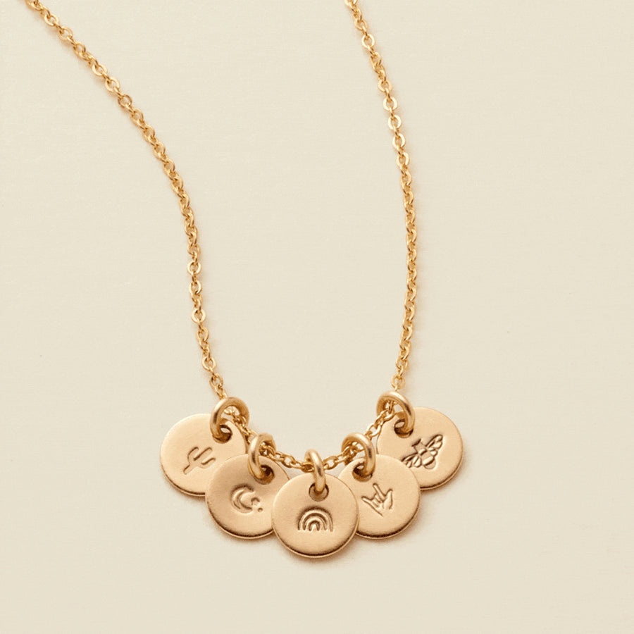 Evie Charm Stacker Disc Necklace