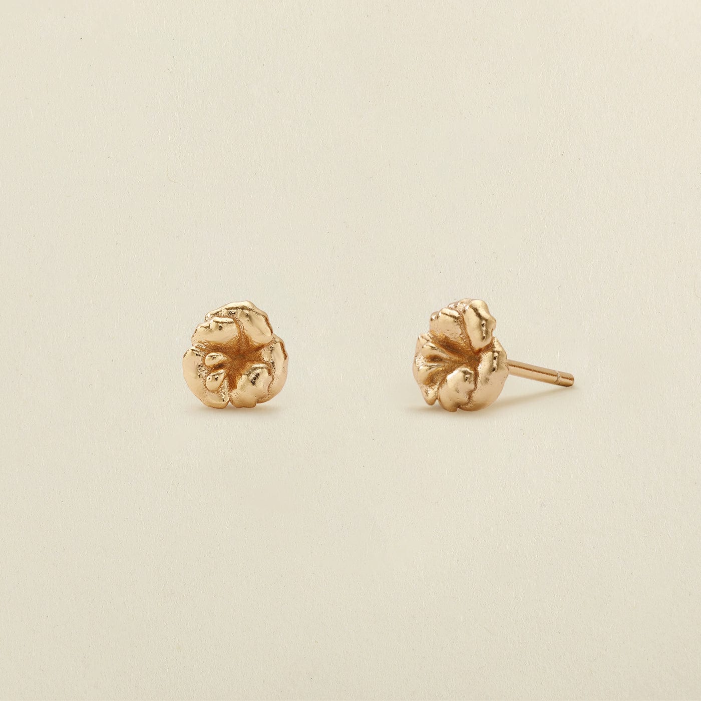 February Birth Flower Stud Earrings Gold Vermeil Earring