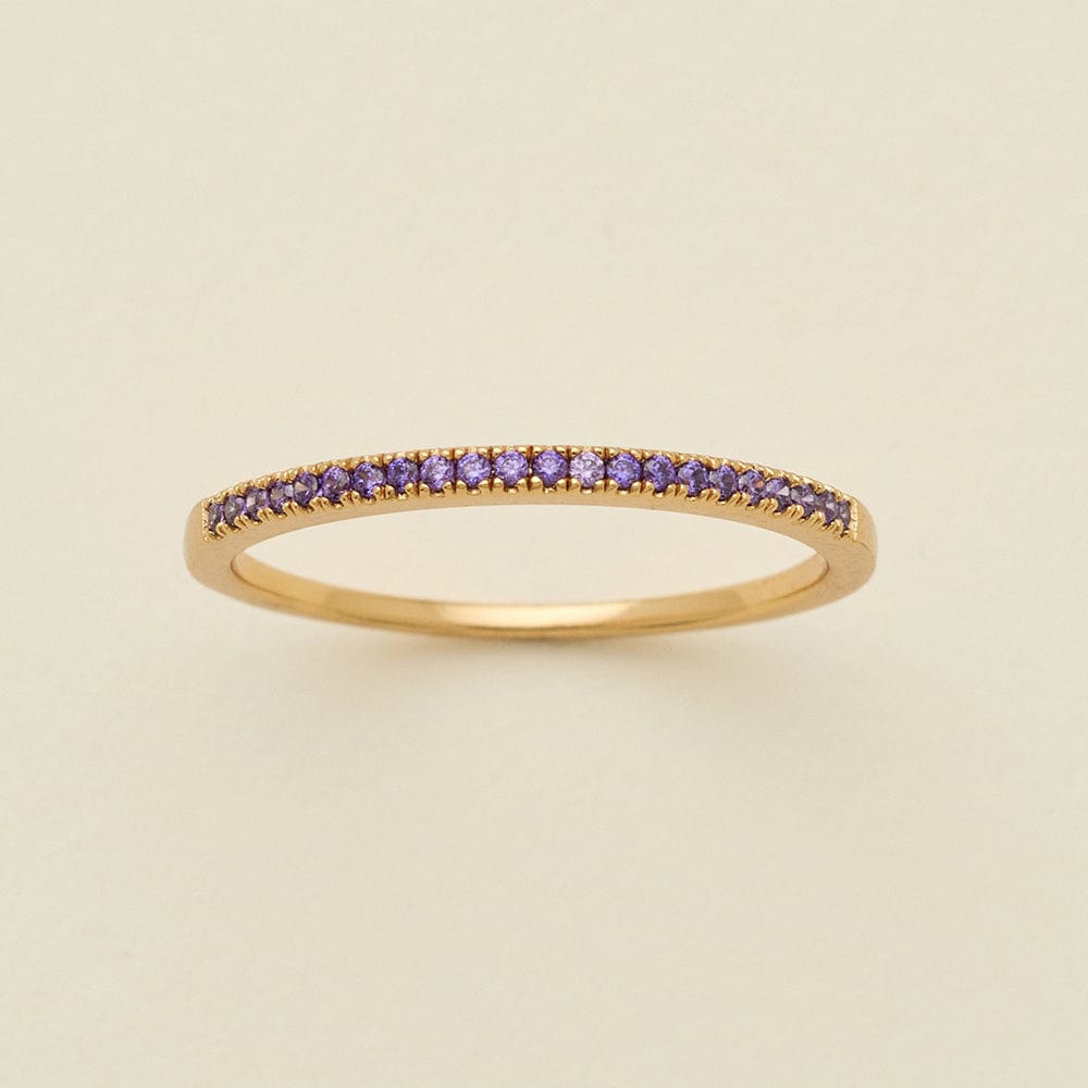 February Birthstone Stacking Ring Gold Vermeil / 5 Ring
