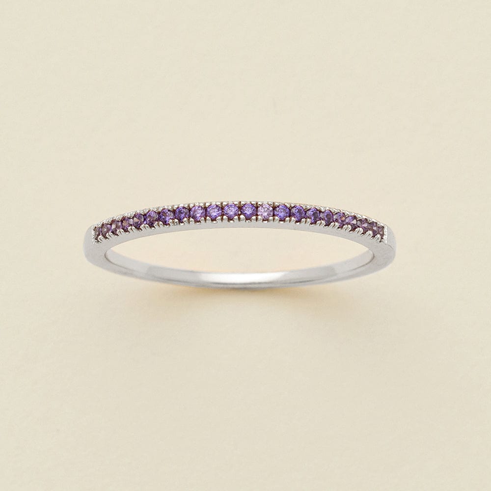 February Birthstone Stacking Ring Silver / 5 Ring