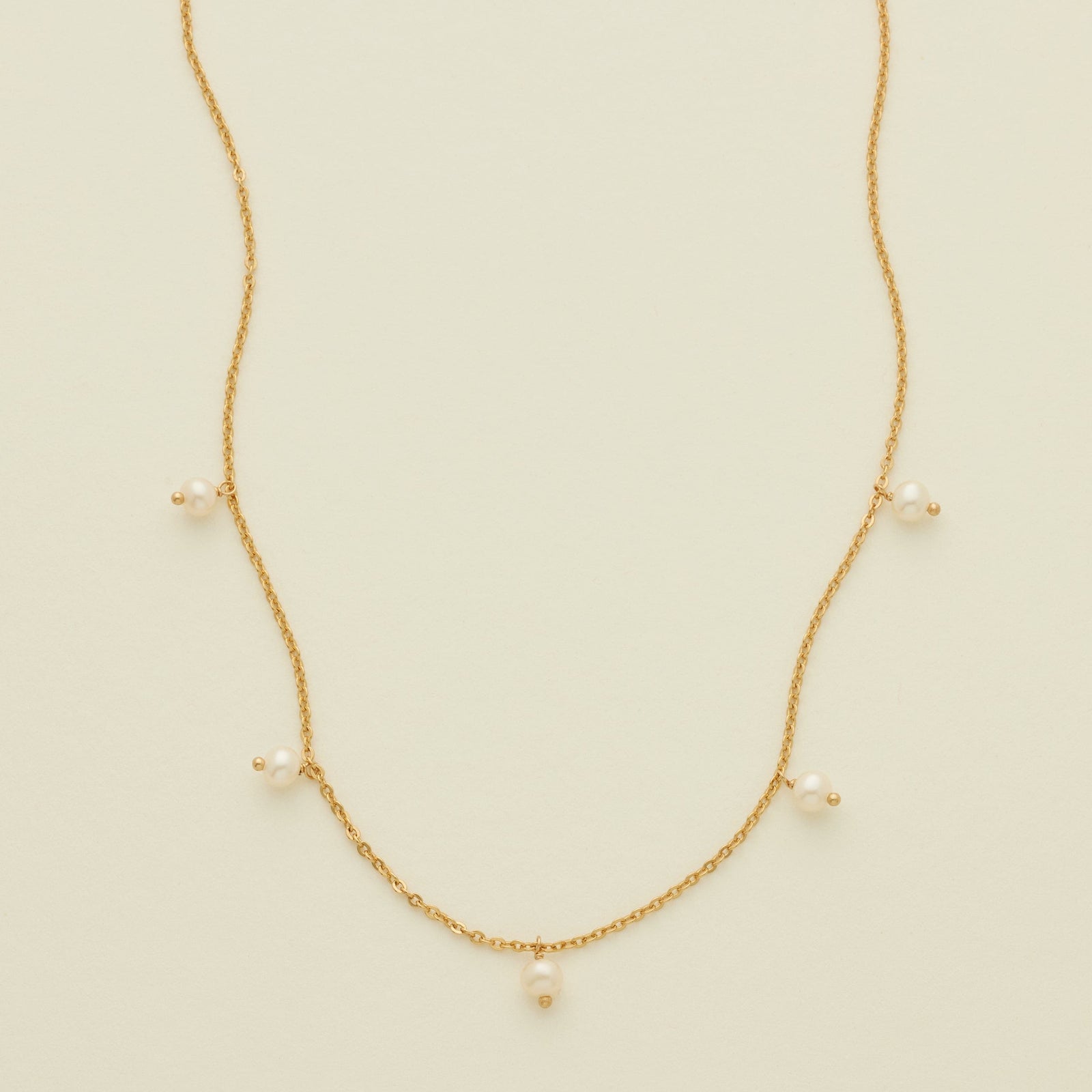 Floating Pearl Necklace Gold Vermeil Necklace