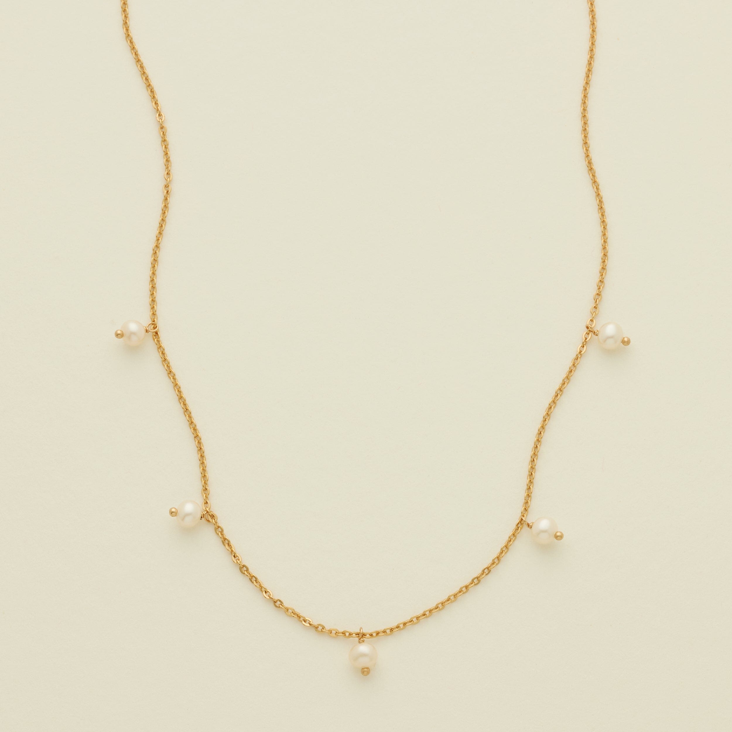 Floating Pearl Necklace Gold Vermeil Necklace