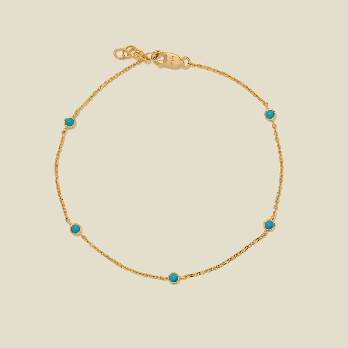 Floating Turquoise Bracelet Gold Vermeil / 6" Bracelet