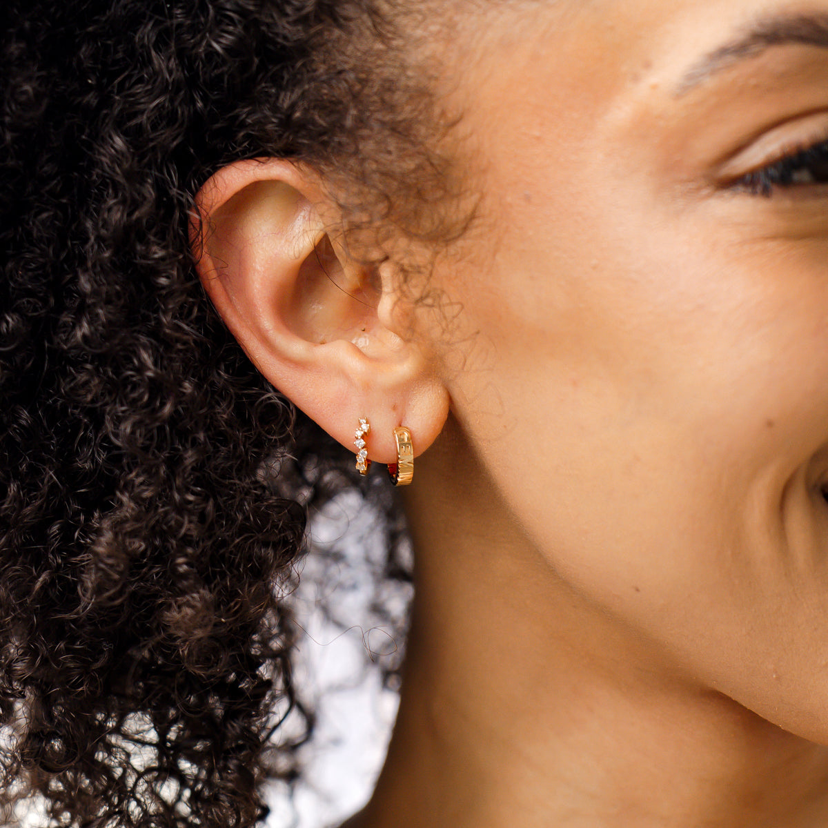 Gemini Huggie Hoop Earrings Gold Vermeil Earring