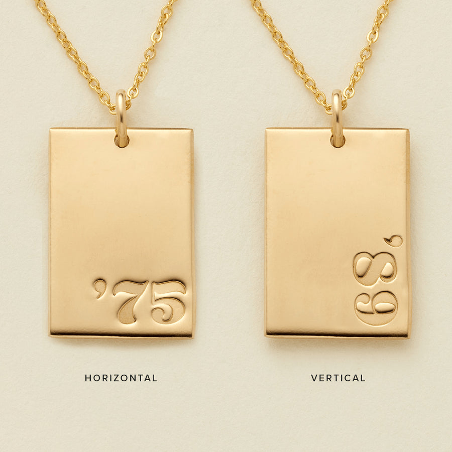 Gen Number Rectangle Necklace Lifestyle
