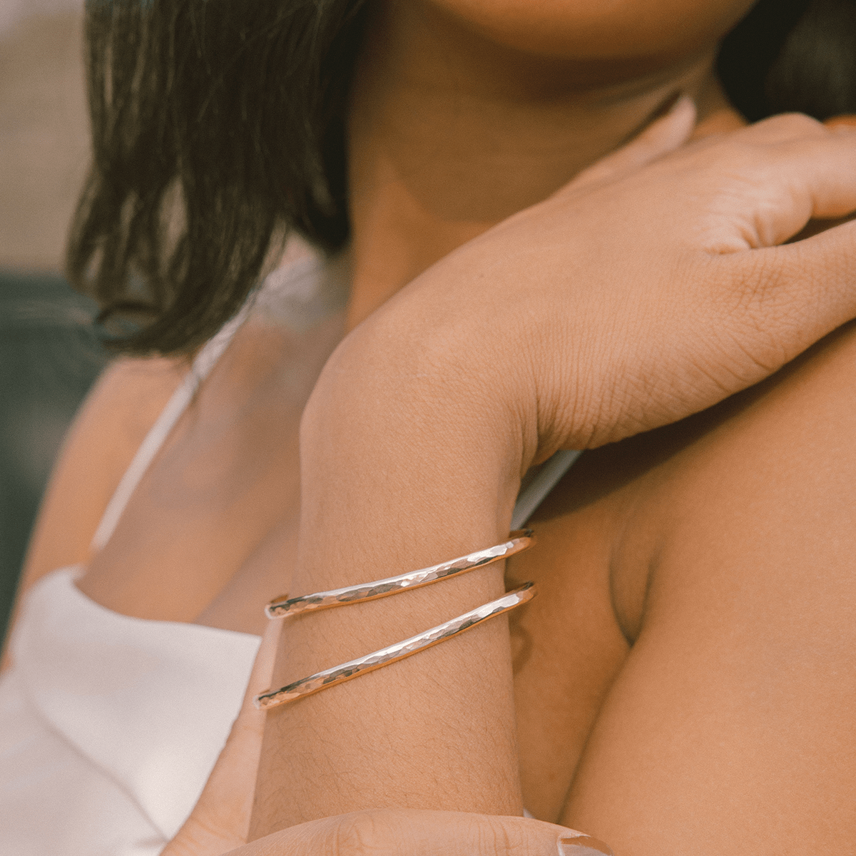 Hammered cuff bracelet deals
