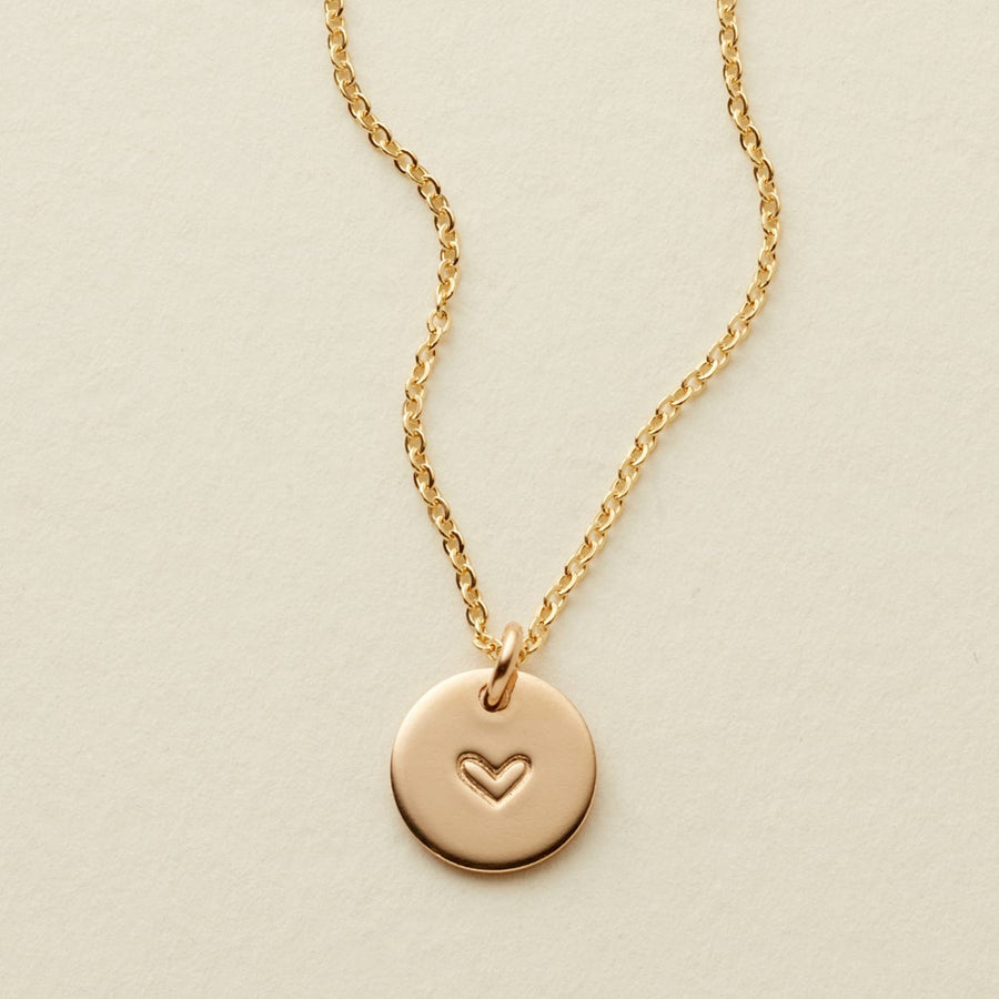 Heart Disc Necklace - 3/8"